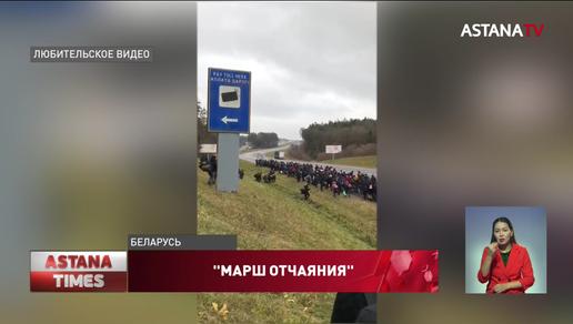 Сотни мигрантов пешком идут из Беларуси в Польшу
