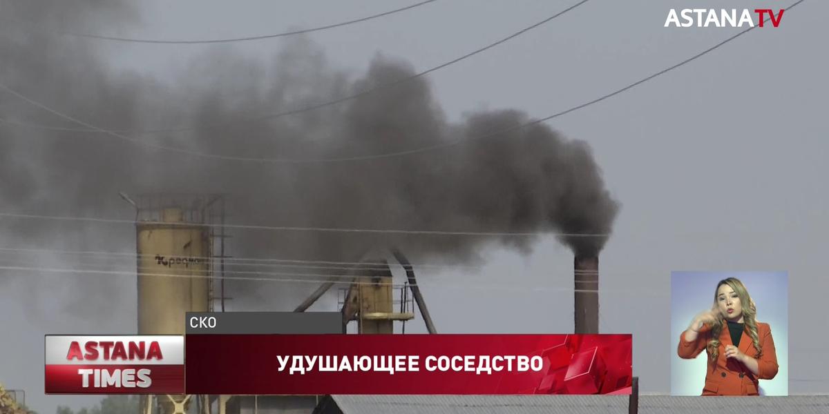 Жители села в Северном Казахстане жалуются на едкий дым от местного завода