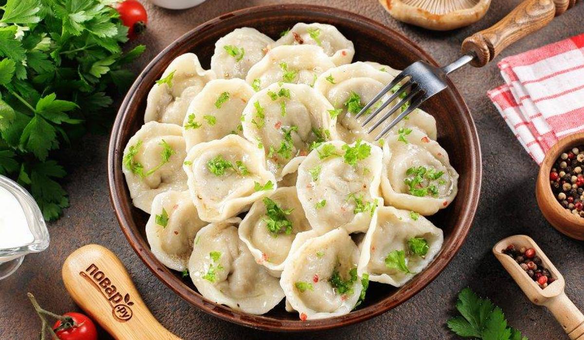 Пельмени с чесноком