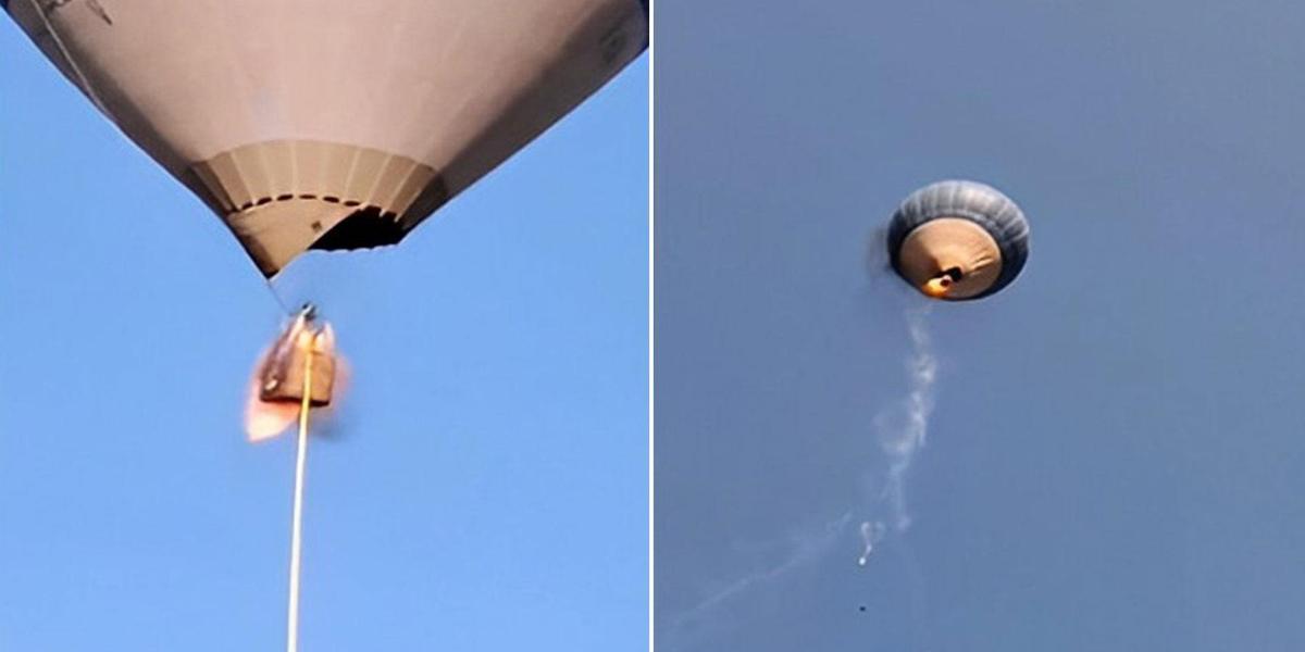 Два человека сгорели заживо на воздушном шаре (видео)