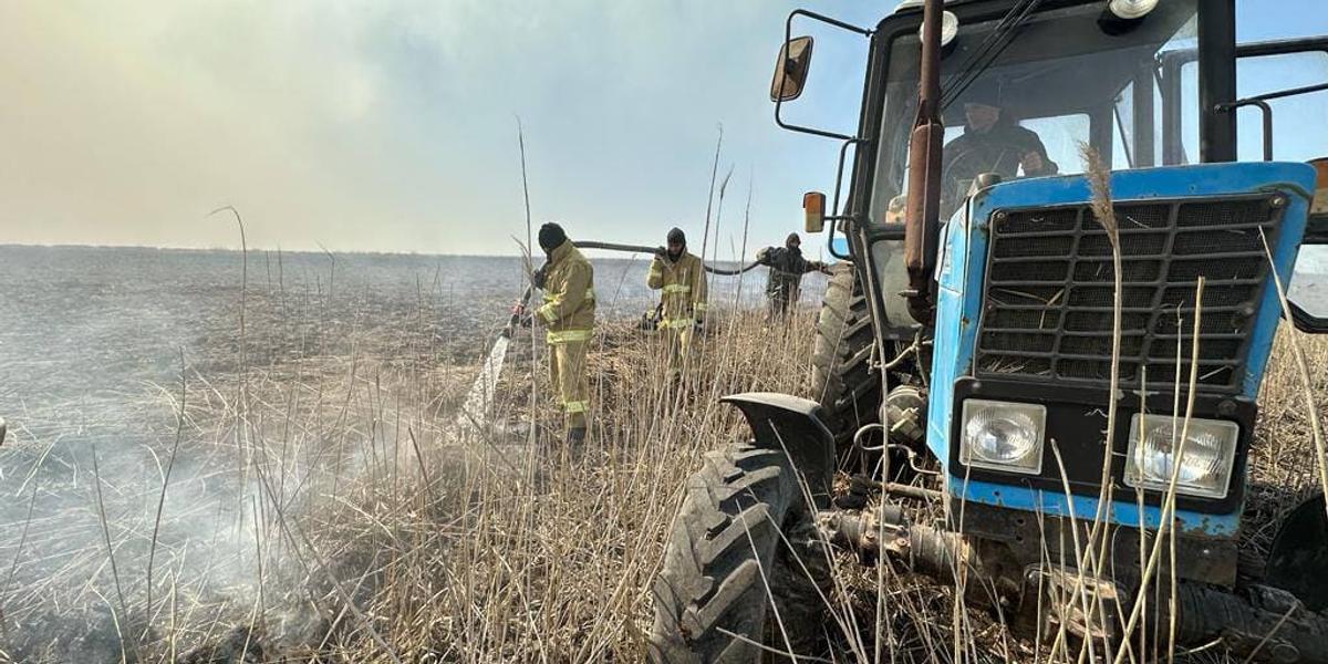 Спустя пять дней пожар в резервате Атырауской области удалось потушить