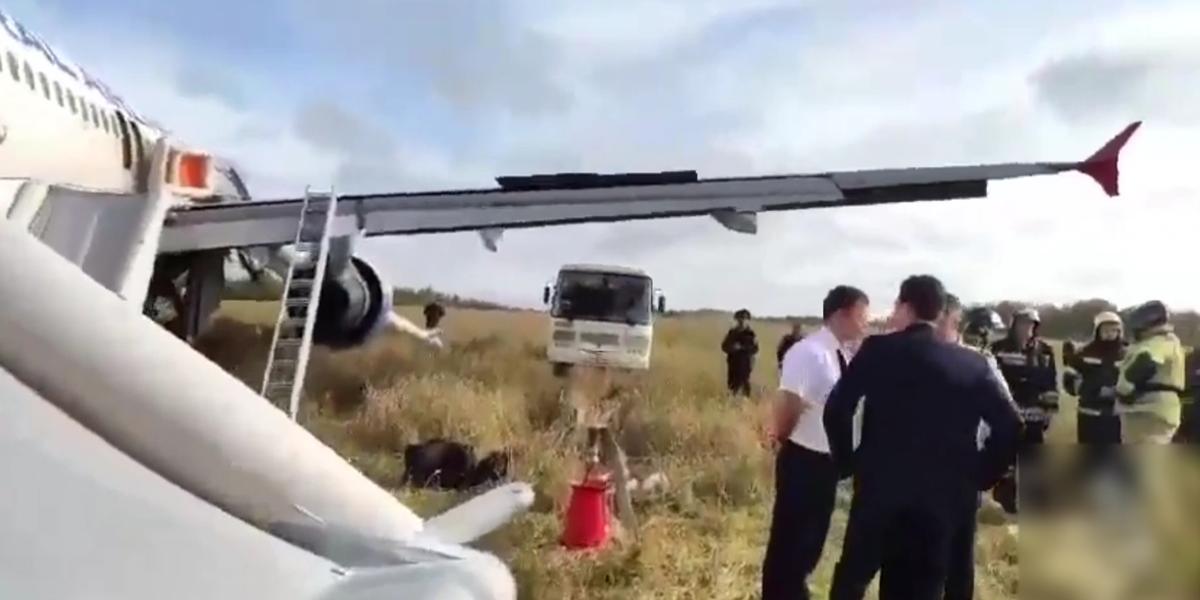 Казахстанцы оказались на борту самолета, экстренно севшего в поле под Новосибирском