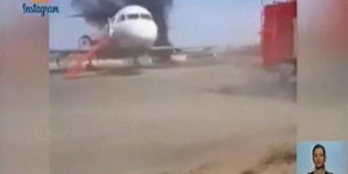 Имитацию возгорания самолета в аэропорту Алматы очевидцы приняли за настоящее ЧП